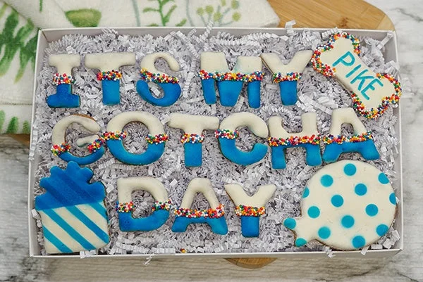 Custom Dog Adoption Box  | Welcome Home It's My Gotcha Day Dog Treat  Cookie Gift Box (Copy)