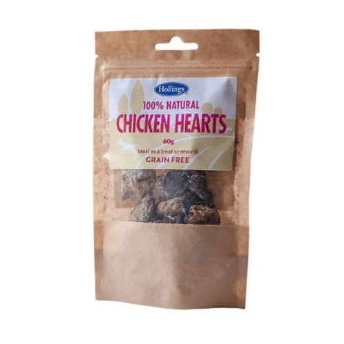 Hollings 100% Natural Chicken Hearts 12 x 60g