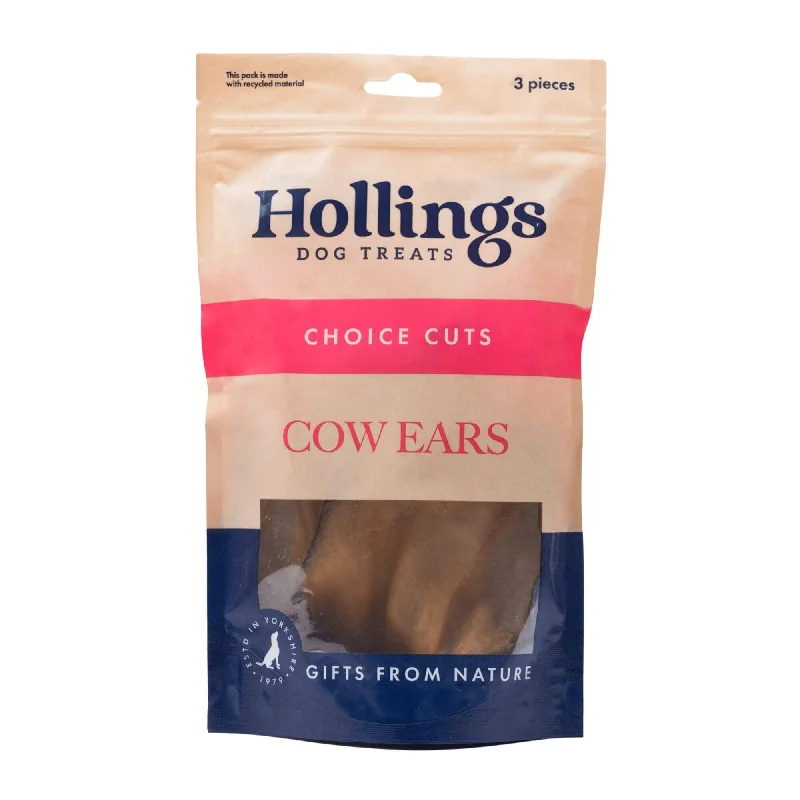 Hollings Cow Ears Natural Dog Treats x 40