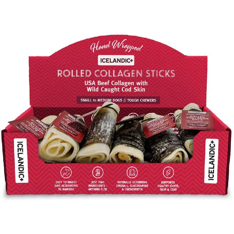 Icelandic Beef Rolled Collagen Stick w/ Wrapped Fish Dog Chew Treats