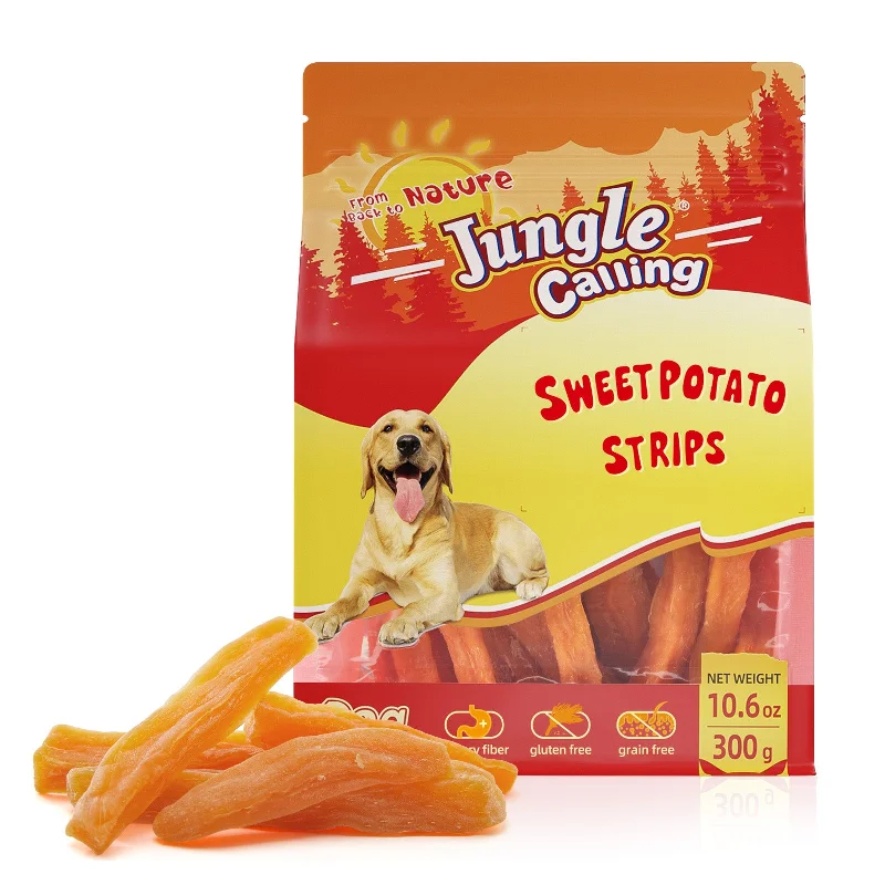 Natural Sweet Potato Dog Treats, Low Fat, Skinless Sweet Potato Chews for Dogs Training Snacks