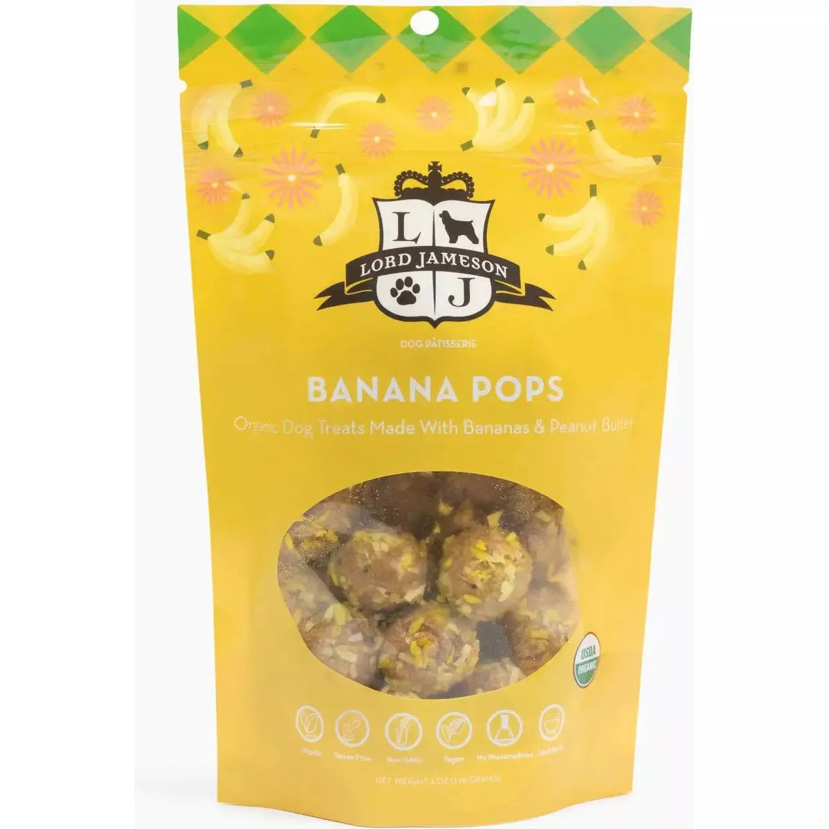 Lord Jameson Banana Pops Organic Dog Treats 6oz