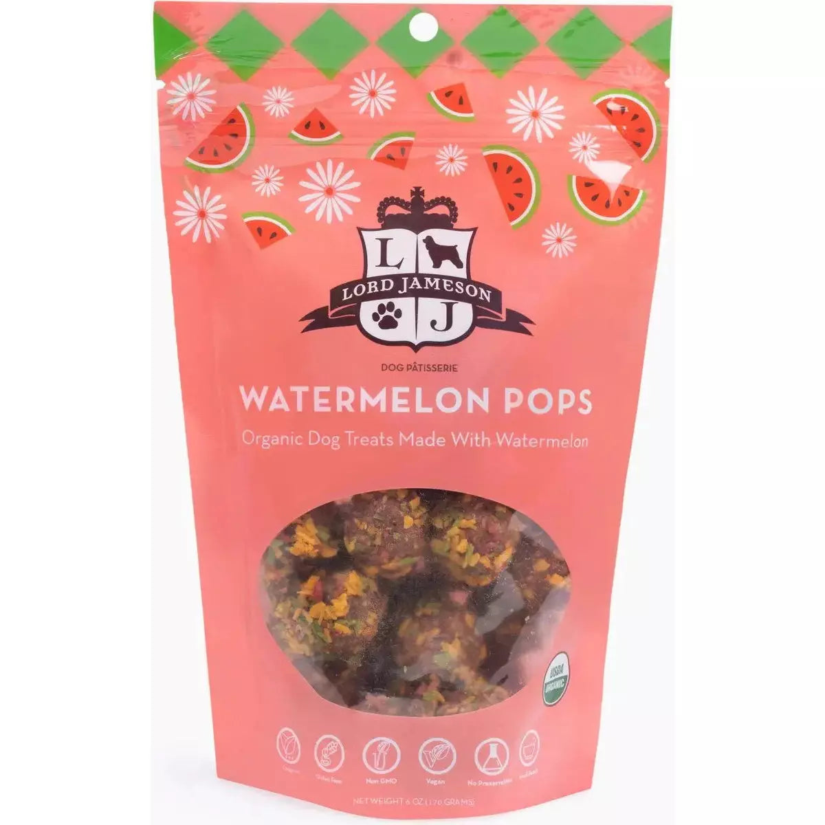 Lord Jameson Watermelon Pops Organic Dog Treats 6oz