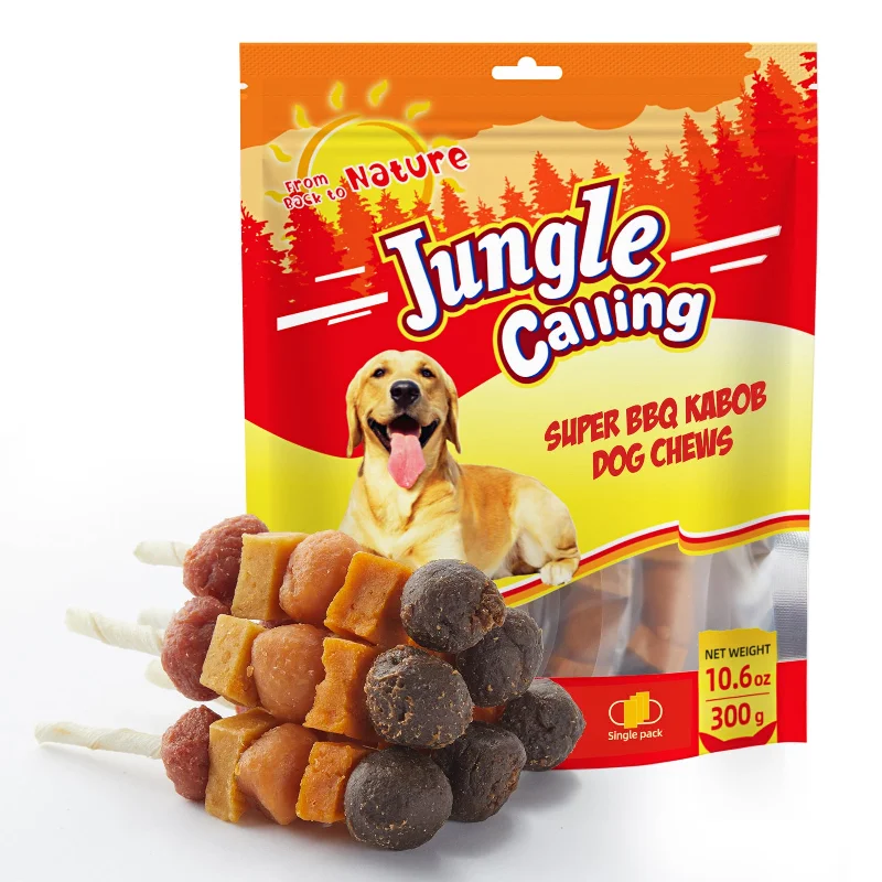 Multi-Flavor Kabob Dog Snacks, Dog Kabobs, Made with Chicken, Duck, Beef, Sweet Potato and Pumpkin, Rawhide Sticks for Dogs