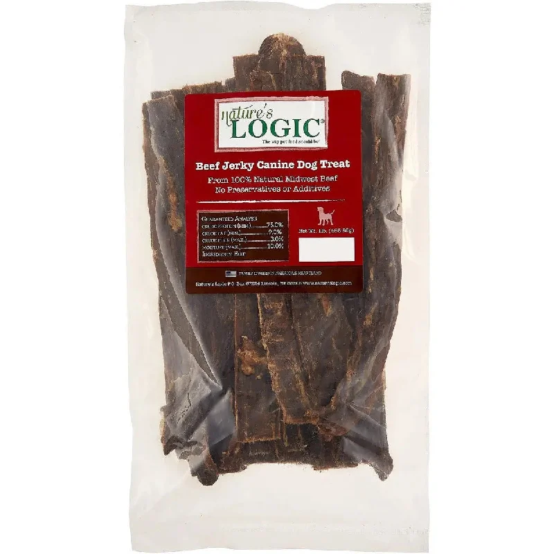 Nature’s Logic Beef Jerky Canine Dog Treat 1 lb. Bag