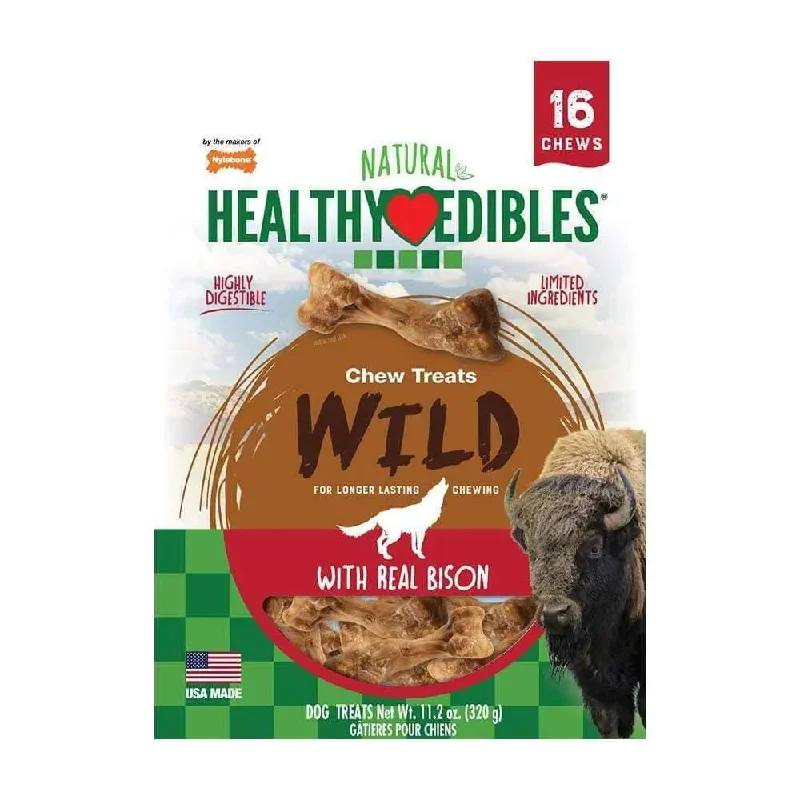 Nylabone® Healthy Edibles® Wild Bison Flavor Chews Dog Treats Small X 16 Count