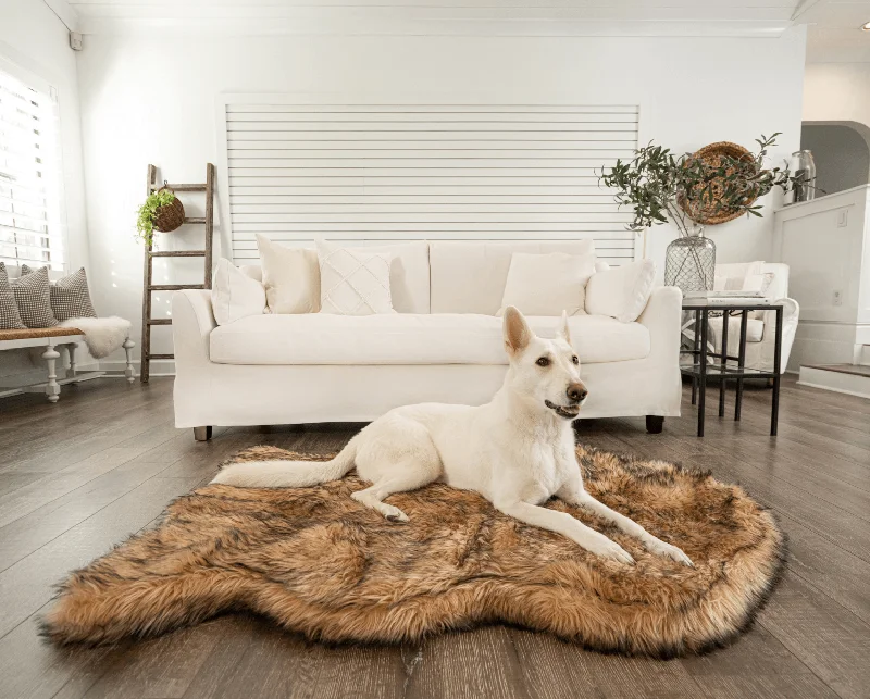 PupRug by Paw.com™ Faux Fur Orthopedic Dog Bed - Curve Sable Tan