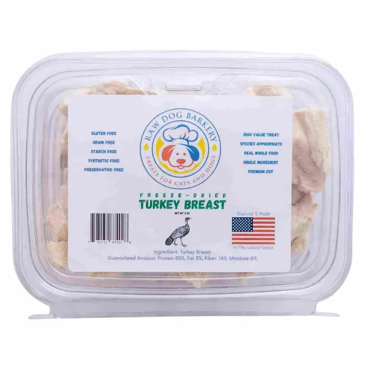 Raw Dog Barkery Turkey Breast Freeze-Dried Dog Treats 3oz