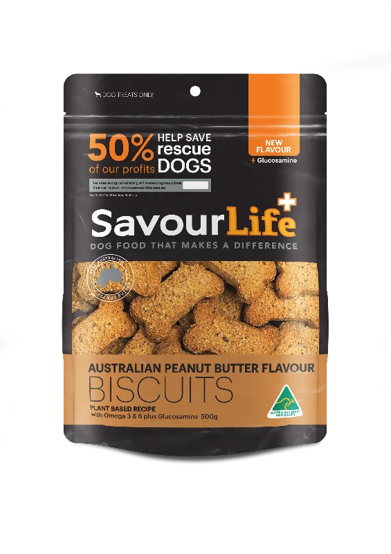 SavourLife Dog Treat Australian Peanut Butter Flavour Biscuits 500g