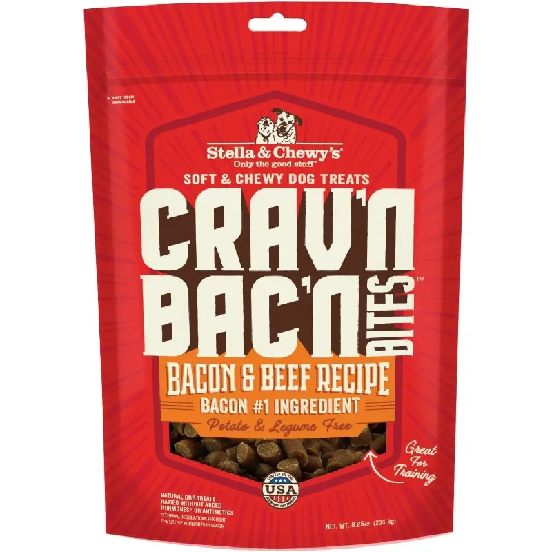 Stella & Chewys Dog Crav'N Bacon Bites Beef 8.25Oz