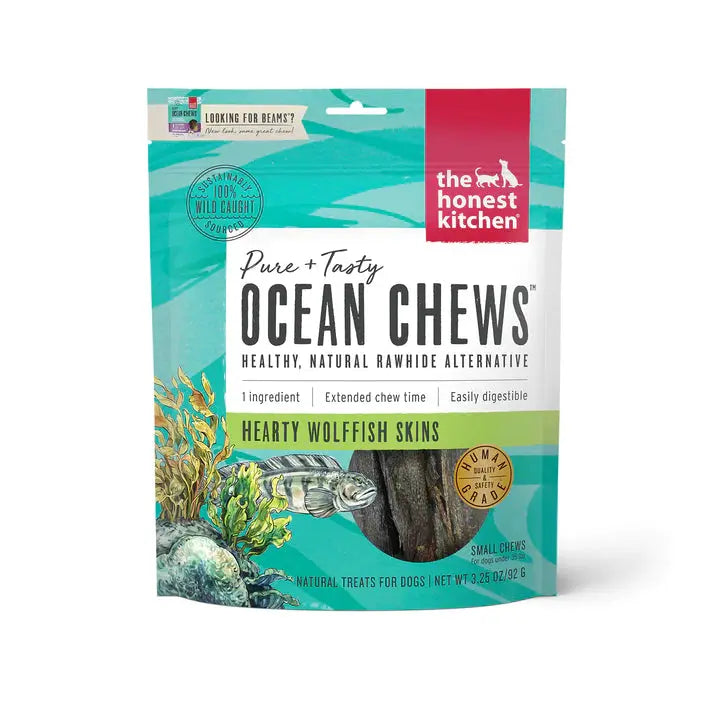 The Honest Kitchen Ocean Chews Hearty Wolffish Skins Dog Treats