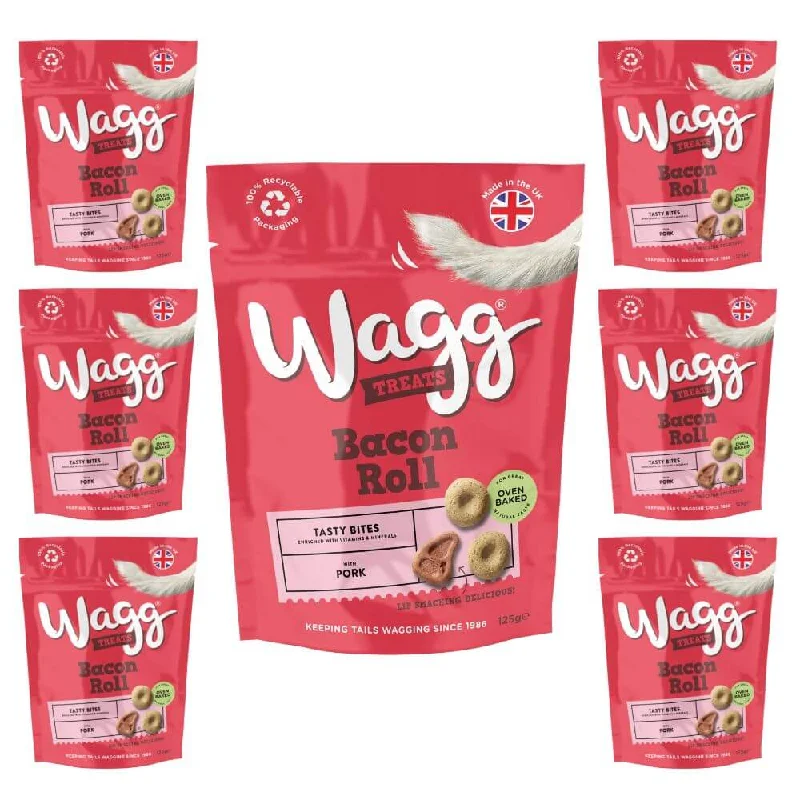 Wagg Bacon Roll Tasty Bites Dog Treats 7 x 125g Packs