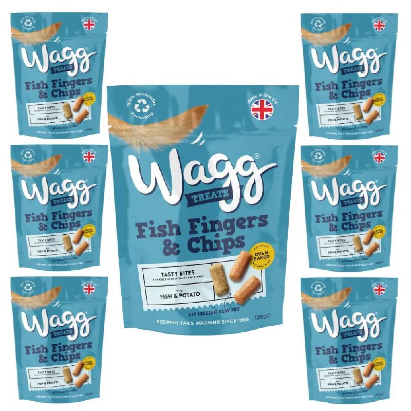 Wagg Fish Fingers & Chips Tasty Bites Dog Treats 7 x 125g Packs