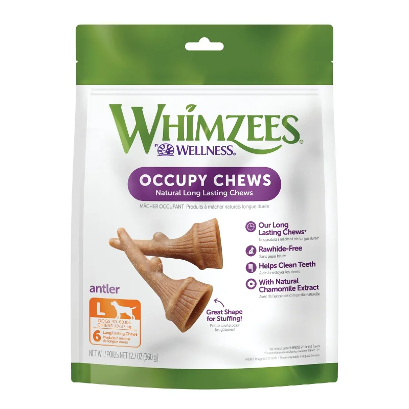 Whimzees Dog Dental Treats Occupy Antlers Large Value Bag 6 Pack