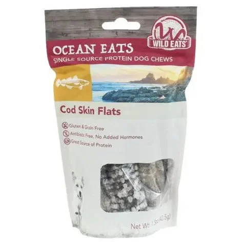 Wild Eats Wild Caught Cod Skin Flats Dog Treat 6 ct